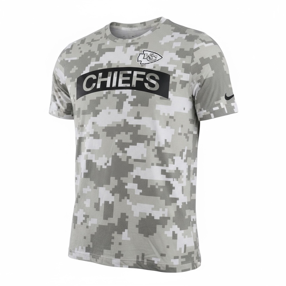 New No Tags Nike Camo Chiefs Short Sleeve Tee - Gray and White